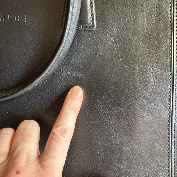 Banuce Leather‎ Messenger Laptop Briefcase Work Bag, Black - Picture 4 of 15